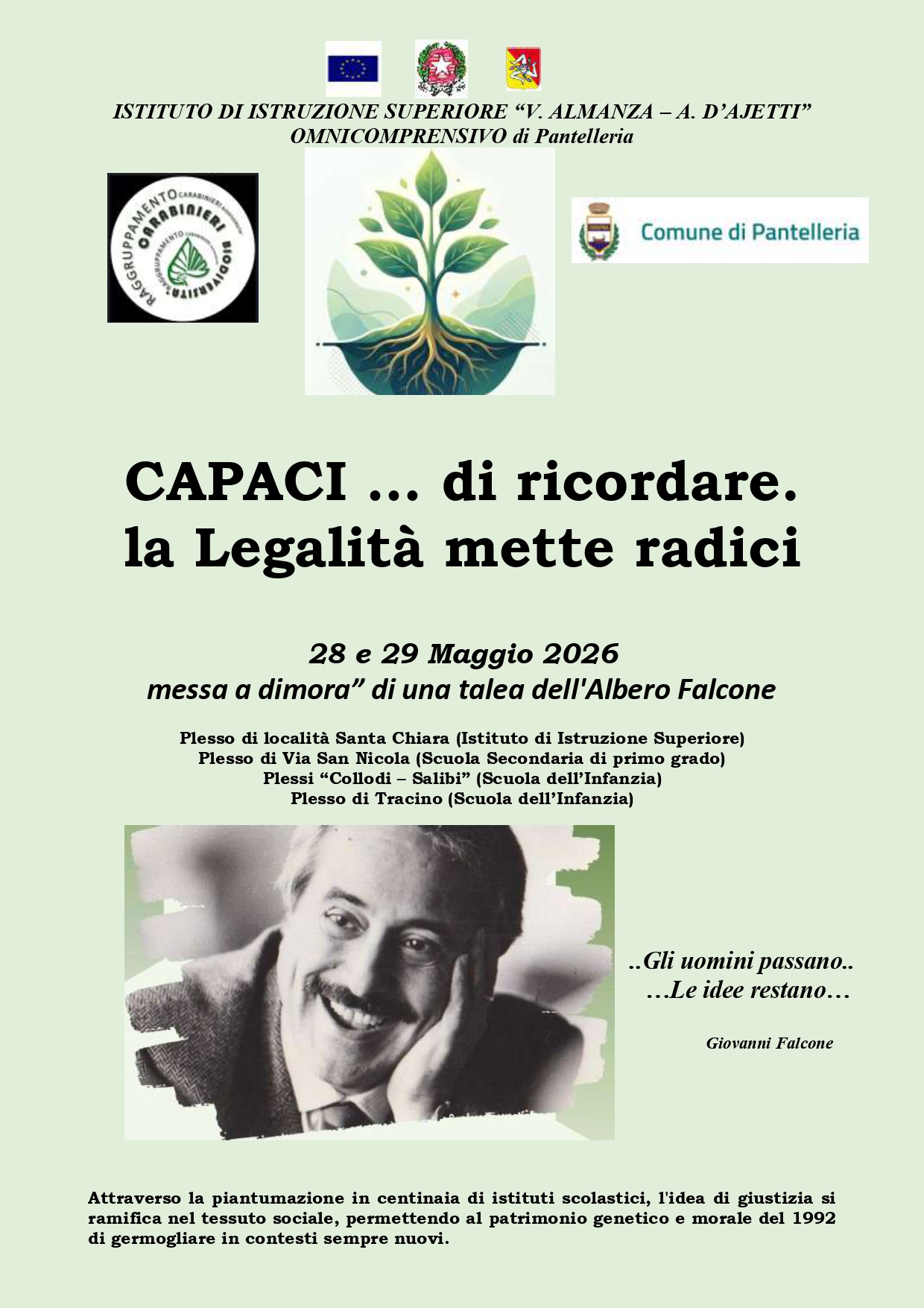“CAPACI di… ricordare. La Legalità mette radici” - 28 e 29 Maggio 2026